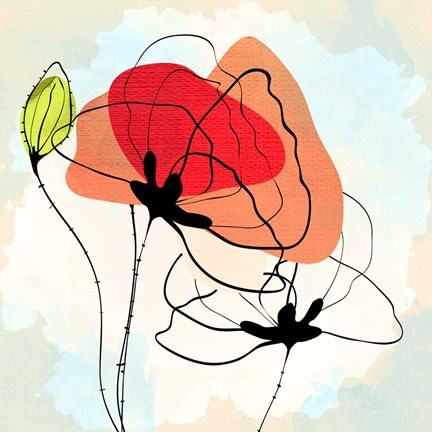 Framed Poppy Square 3 Print