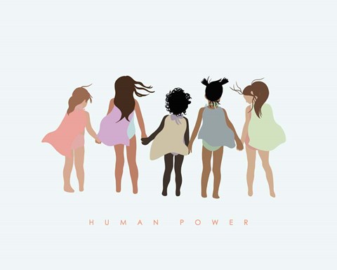 Framed Human Power with Capes Print