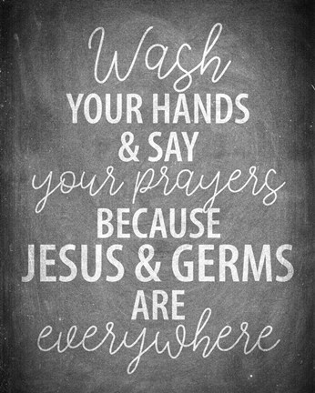 Framed Bathroom Chalkboard 4 Print