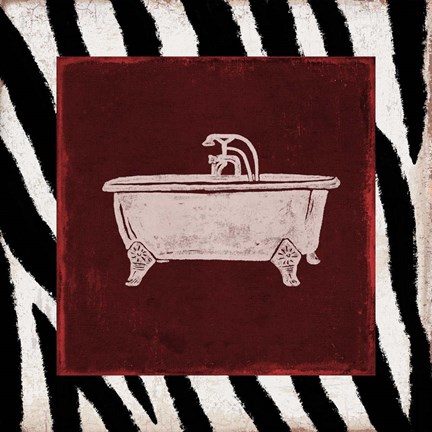 Framed Crimson Safari Bath 3 Print