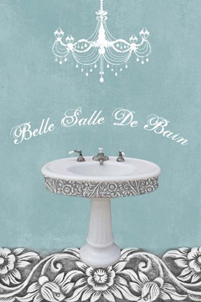 Framed Teal Sink Belle 1 Print