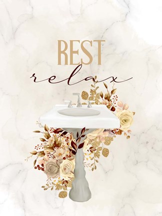 Framed Rest Relax Sink Print