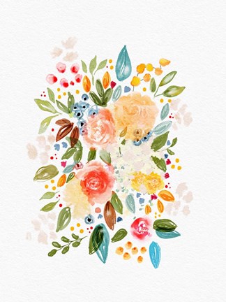 Framed Watercolor Florals Print