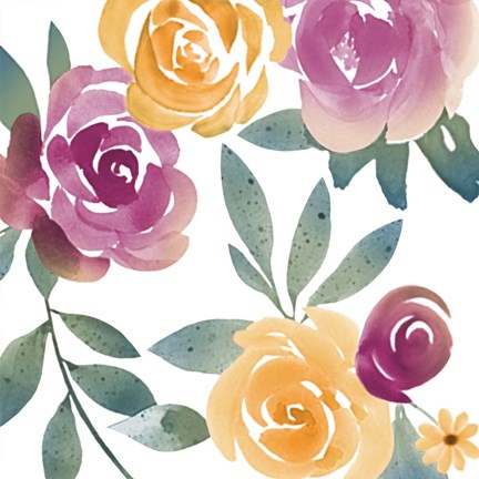 Framed Bright Floral Bunch 2 Print