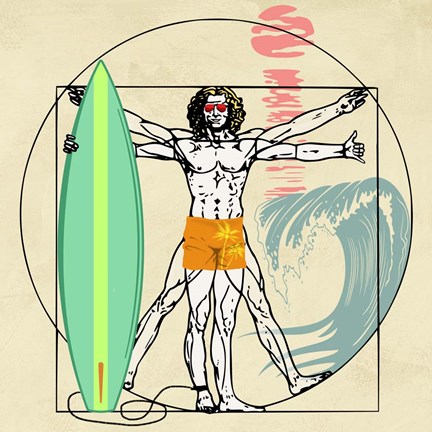 Framed Cogito Ergo Surf (detail) Print