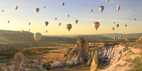 Framed Air Balloons in Cappadocia, Turkey Print