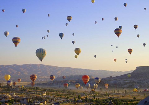 Framed Flying over Cappadocia, Turkey Print