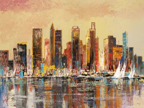 Framed Baia di New York Print