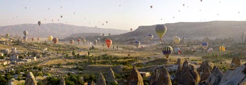 Framed Air Balloons in Goreme, Cappadocia, Turkey Print