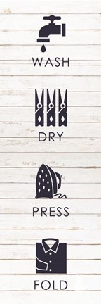 Framed Laundry Navy Print