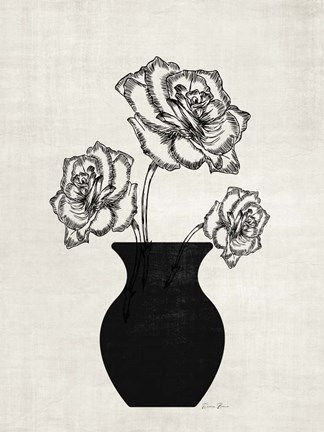 Framed Dramatic Floral Print