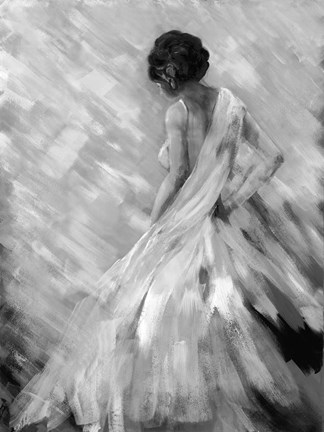 Framed Dancing BW Queen 2 Print