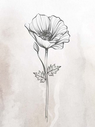 Framed Stone Floral 1 Print