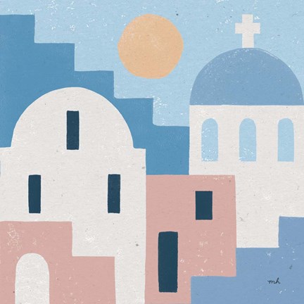 Framed Santorini Summer I Sq Print