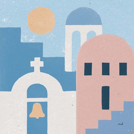 Framed Santorini Summer II Sq Print