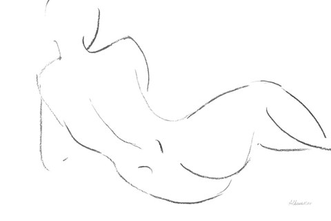 Framed Nude Sketch III v2 Print