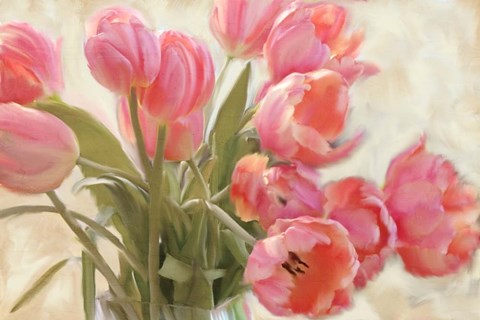 Framed Vase of Tulips Print