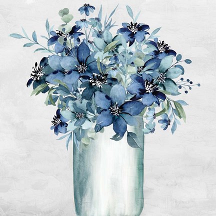 Framed Vase Of Blue Print