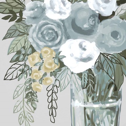 Framed Soft Neutral Florals 2 Print