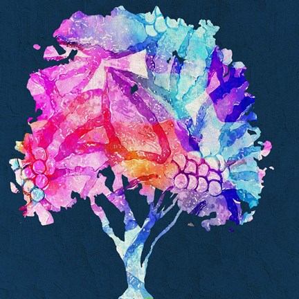 Framed Painted Tree 1 Print