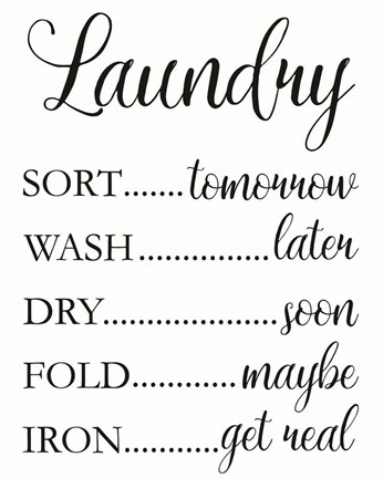 Framed Laundry Words 1 Print