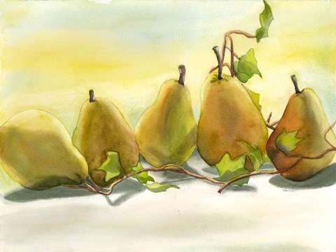 Framed Pears In A Row 1 Print