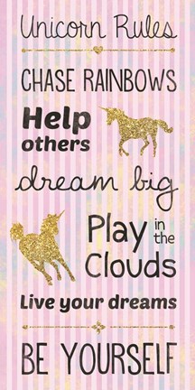 Framed Unicorn Rules Print