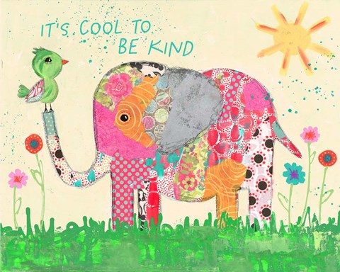 Framed Cool To Be Kind Elephant Print