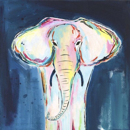 Framed Tie Dye Elephant Print