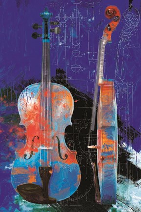 Framed Sonata in Blue Print