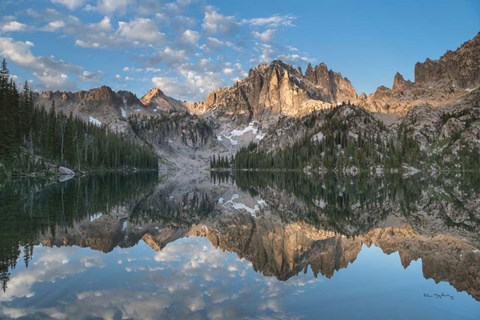 Framed Baron Lake Monte Verita Peak Sawtooth Mountains II Print