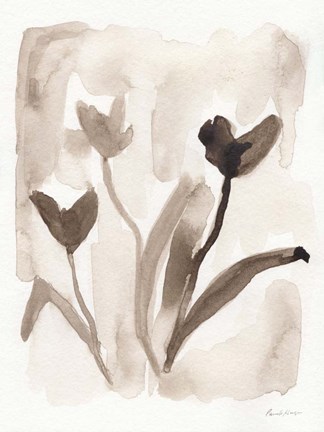 Framed Sepia Florals I Print