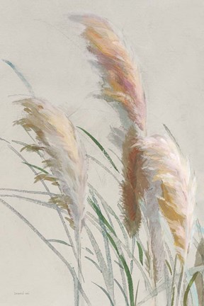 Framed Neutral Pampas Grasses II Print