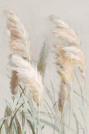 Framed Neutral Pampas Grasses III Print