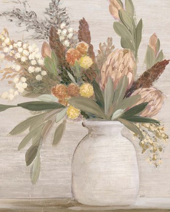 Framed Light Protea Still Life Print