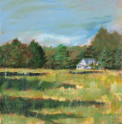 Framed Farmhouse Across the Meadow Print