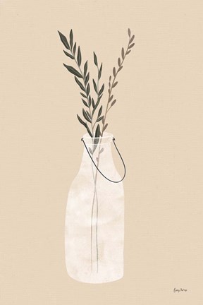 Framed Natural Vessels II Linen Tan Print