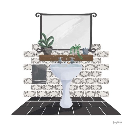 Framed Relaxing Bathroom I Dark Print