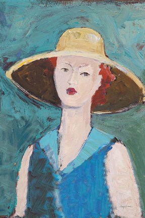 Framed Flea Market Portrait II Blue v2 Print