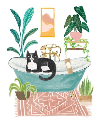Framed Urban Jungle Bath IV Print