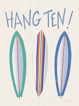Framed Beach Ride Hang Ten XIII Print