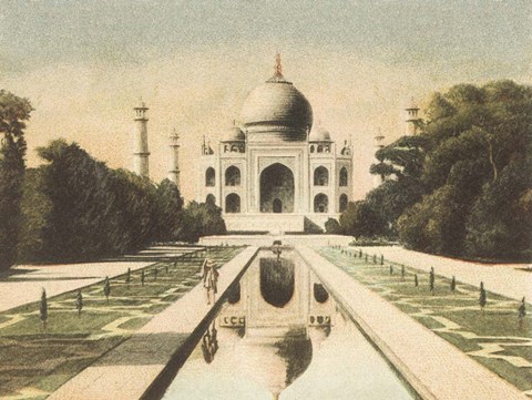 Framed Taj Mahal Postcard I Print