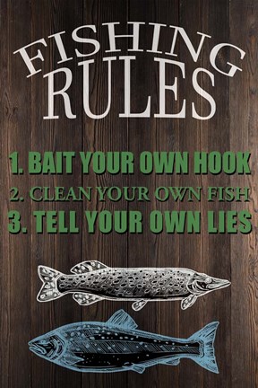 Framed Fishing Rules Print