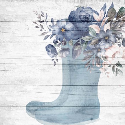 Framed Rainboot Floral Print