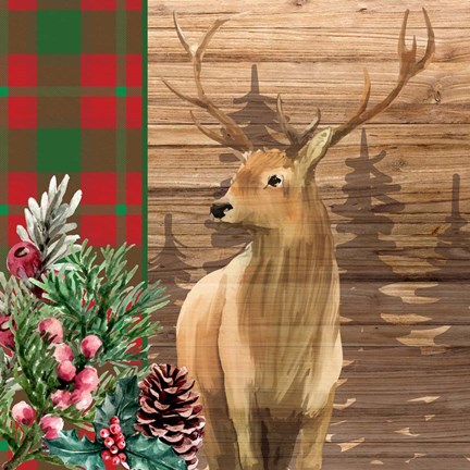 Framed Woodland Christmas Square 1 Print