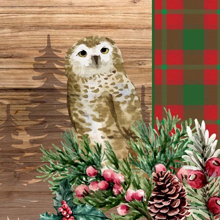 Framed Woodland Christmas Square 2 Print