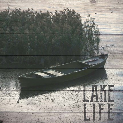 Framed Lake Life Lake Canoe Print