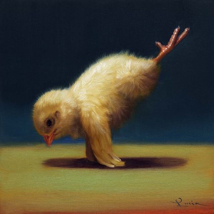 Framed Yoga Chick Peacock Print