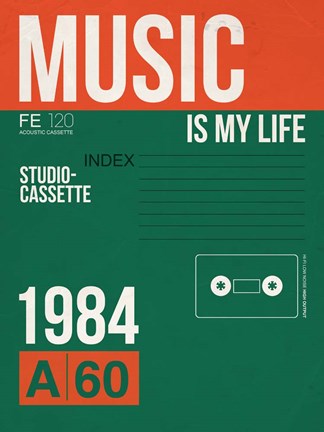 Framed Music Is My Life Print