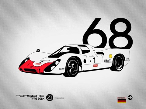 Framed 1968 Porsche 908 Print